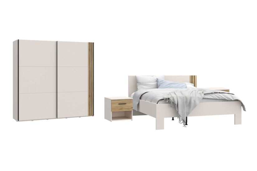 Slaapkamer Waikato met bed 160x200cm - kleerkast 220cm en 2 nachtkastjes