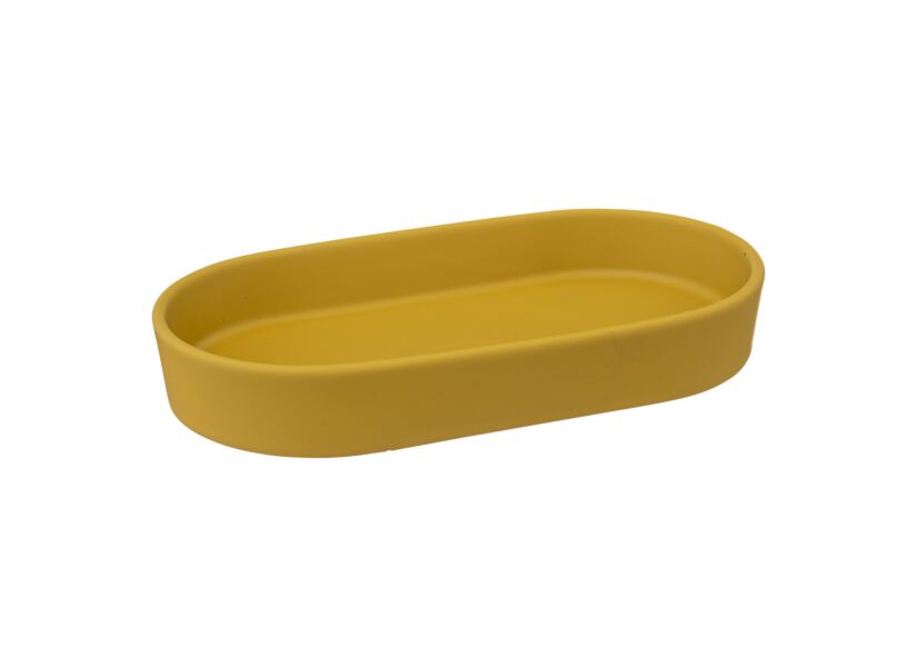 Zeepbakje Cocon 19,3x10,6cm - stoneware - mosterd