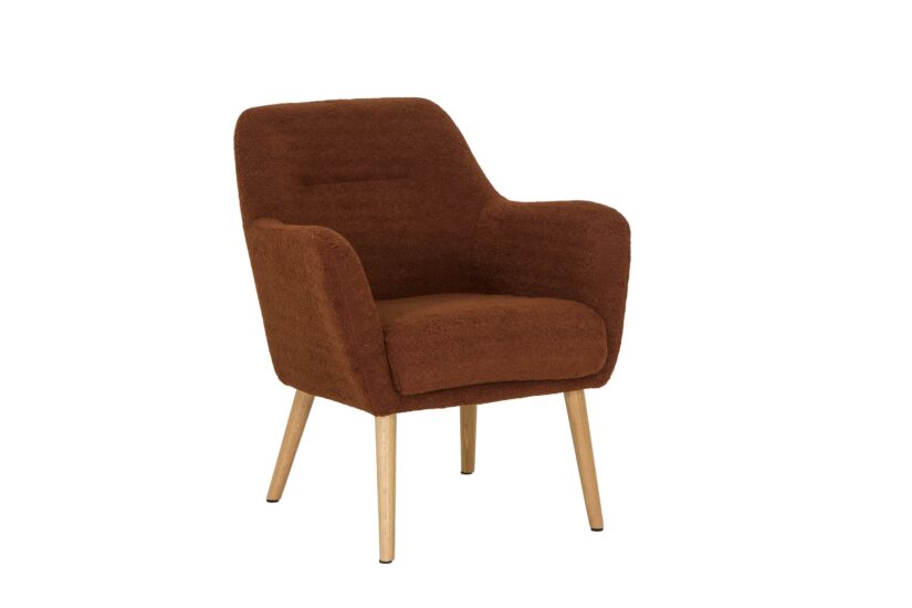 Fauteuil Pacha 70x60x82cm - bouclé - roest