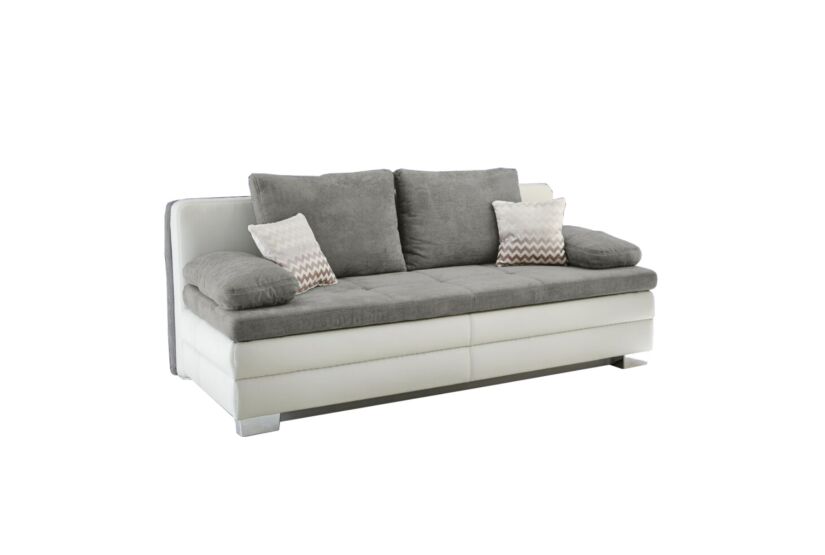 Zetelbed Lincoln 2 persoons - 203x102cm - stof & lederlook - beige & grijs