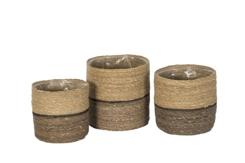 Bloempot Sade set van 3 - zeegras - naturel