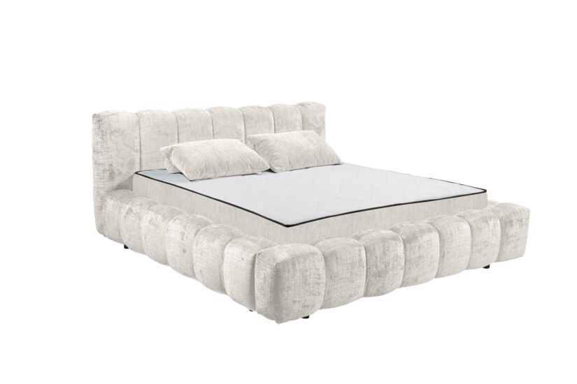 Gestoffeerd bed Bexley 180x200cm - stof - ivoor inclusief bodem en matras