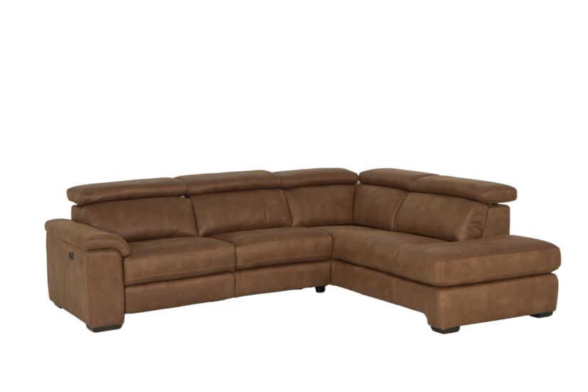 Hoeksalon Fall 271x213cm - stof - cognac