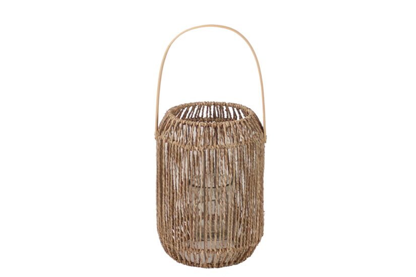 Windlicht Kanso H31,5cm - zeegras & bamboe - naturel