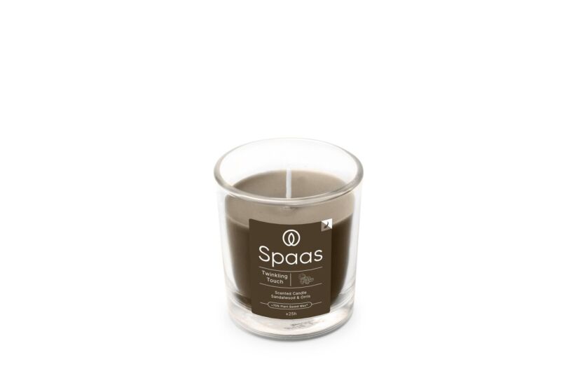 Bougie parfumée Twinkling Touch 25h - verre & paraffine - marron