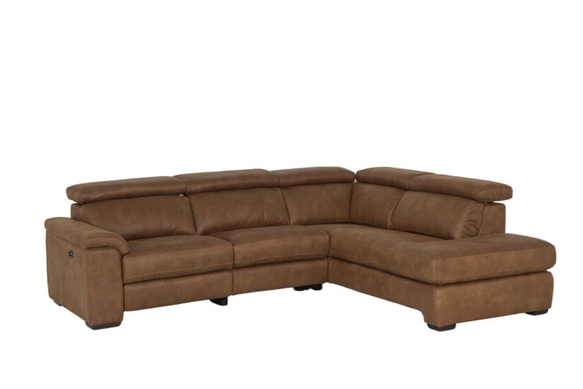 Hoeksalon Fall 271x213cm - stof - cognac met relax