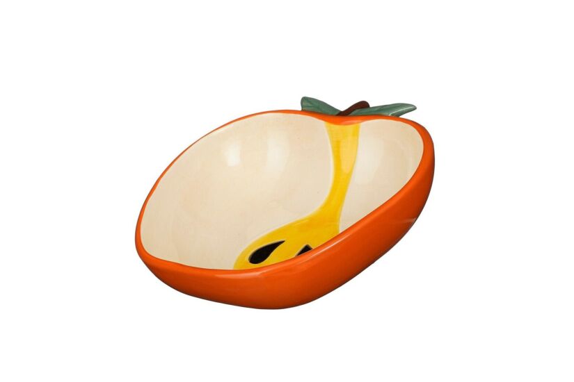 Fruitschaal Fresh appel 15,5x15cm - steen - geel