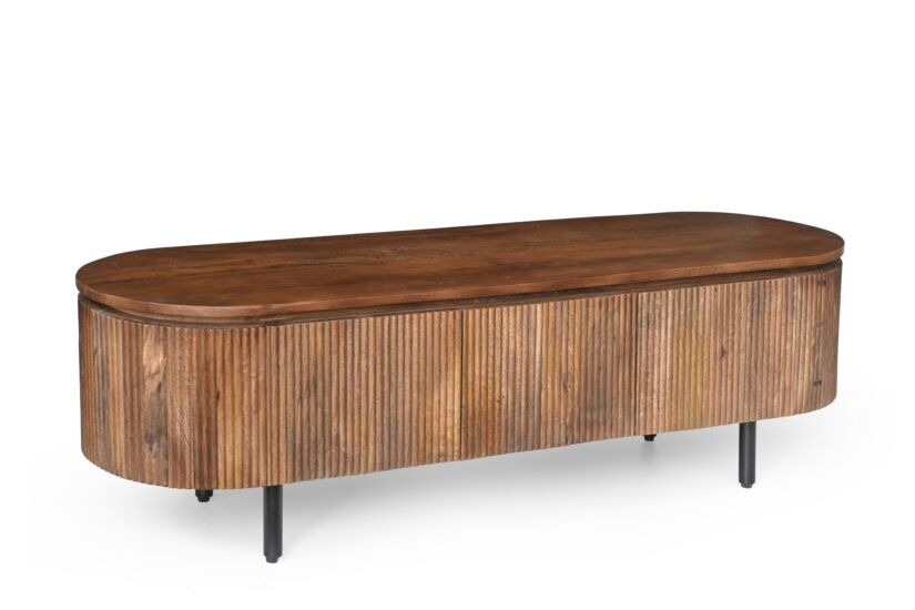 Tv-meubel Velian 150cm - mango massief - bruin
