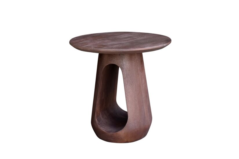Table d'appoint Mangata Ø50cm - manguier massif - marron