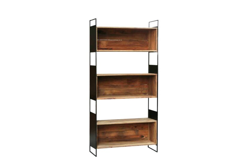 Opbergrek Opium 91x35x190cm - gerecycleerd den massief - naturel & zwart