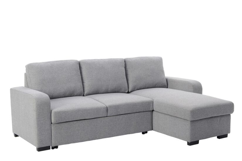 Hoeksalon Zenith 243x156cm - stof - grijs - 2 persoons met slaapfunctie