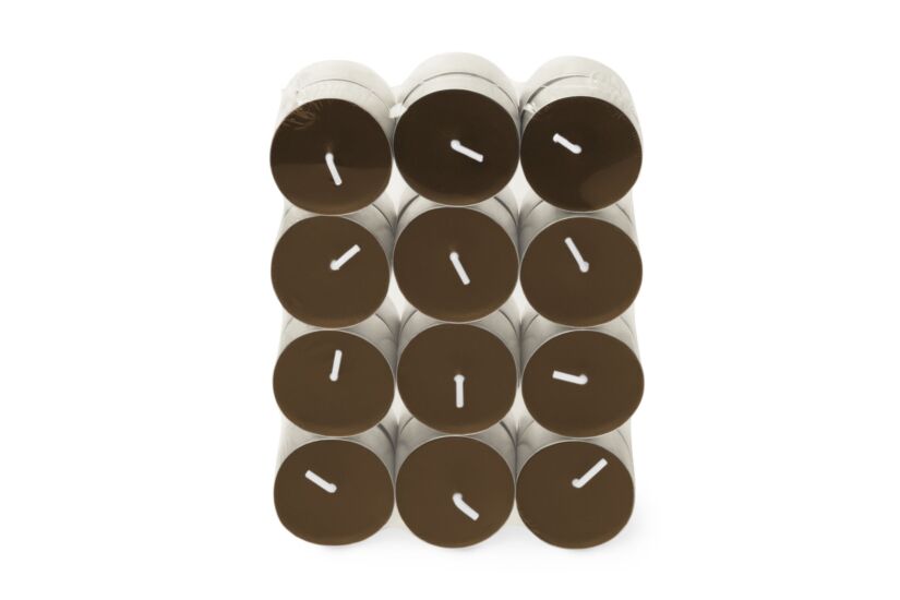 Bougie chauffe-plat Twinkling Touch 4,5h - paraffine - marron - 24 pièces