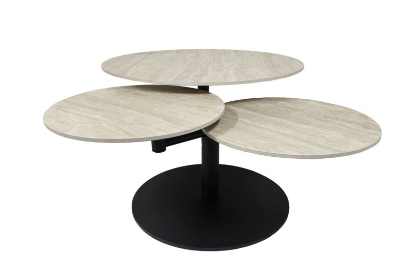 Salontafel Crater 122/80x46/41x36cm - MDF - beige