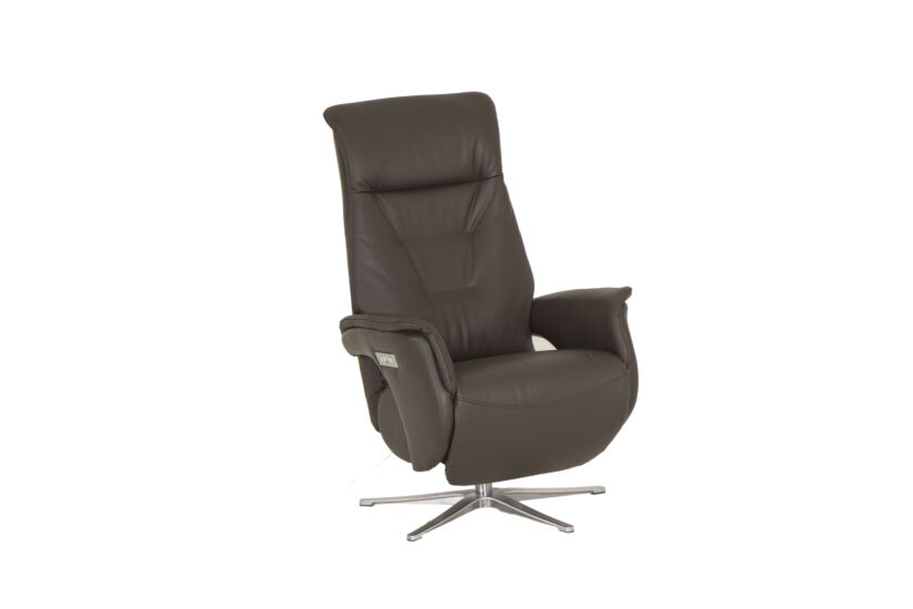 Relaxzetel Visione elekrisch leder en lederlook bruin