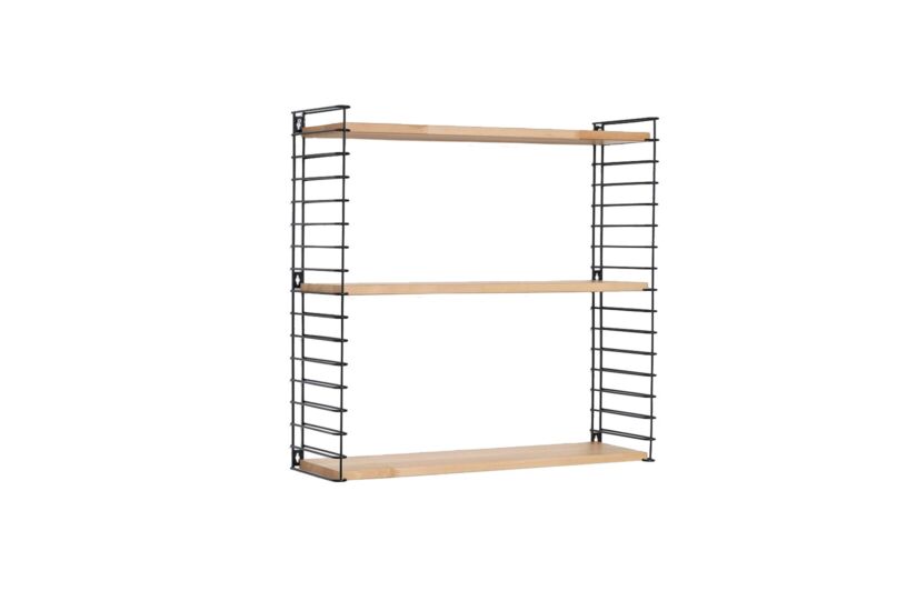 Wandrek Tomado 70x21x68cm - staal - naturel & zwart