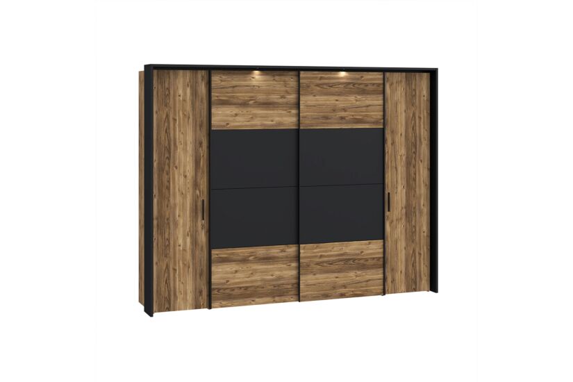 Kleerkast Jabim 279cm - decor - bruin & zwart