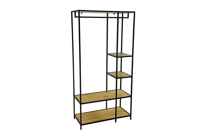 Kledingrek Gallo 90x40x178cm - melamine & metaal - eik