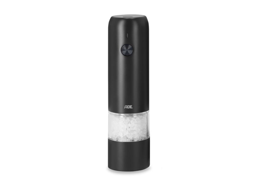 Peper en zoutmolen H14cm - RVS - antraciet elektrisch & oplaadbaar