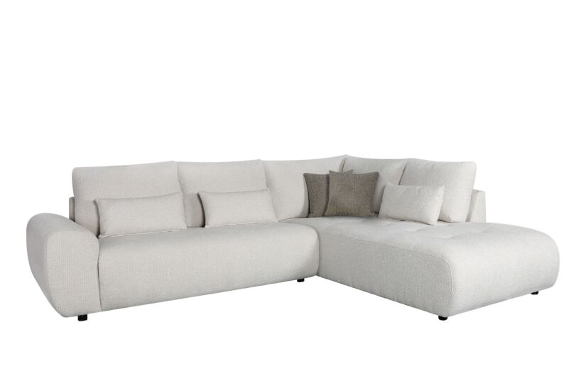 Hoeksalon Garama 281x229cm - stof - beige