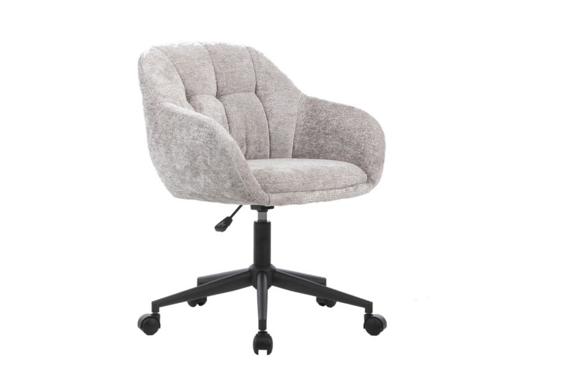 Bureaustoel Comfy 60x61,5x88,5cm - stof - grijs teddy