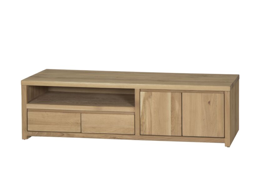 Tv-meubel Amarillo 160cm - eik massief & fineer & decor - naturel