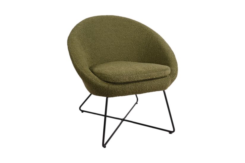 Fauteuil Juice 70x69x73,50cm - bouclé - groen
