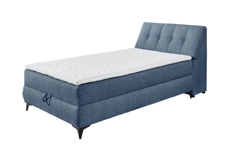 Bedbox Atlantis 120x200cm - stof - blauw met opbergruimte