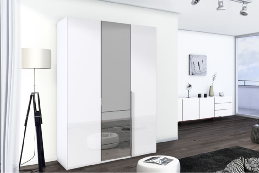 Kleerkast Select 151cm - decor - wit