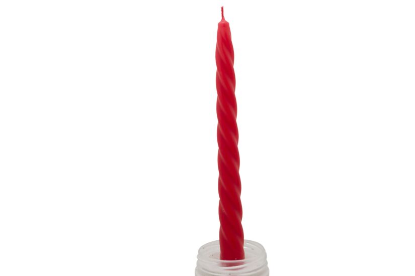 Kaars Gedraaid rood set van 4