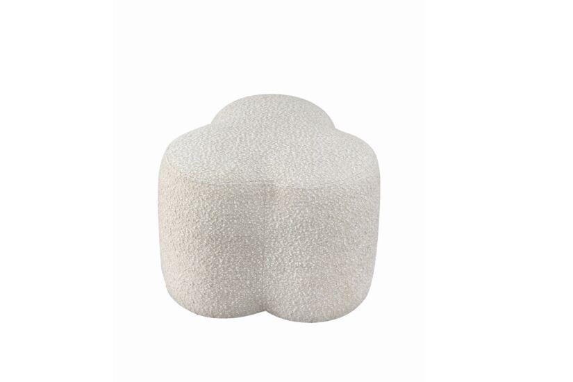 Poef Triade 46x44x35cm - polyestervezel - grijs wit