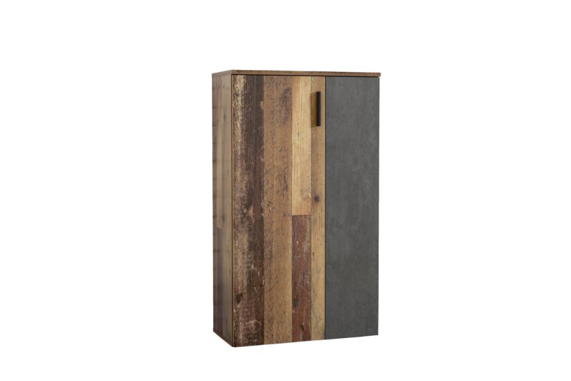 Schoenenkast Boots 69x34x120cm - decor - old wood & donkergrijs