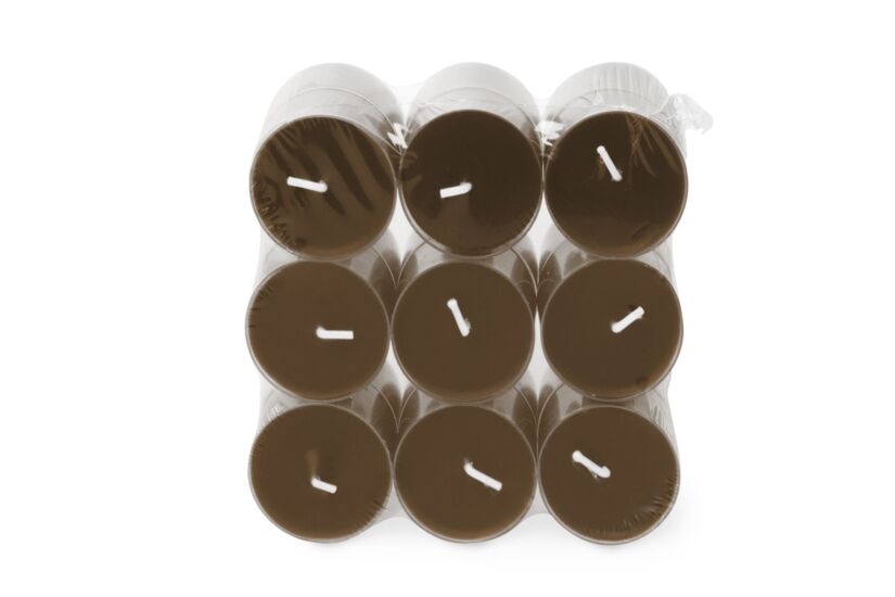 Bougie chauffe-plat Clearlight Twinkling Touch 4,5h - paraffine - marron - 18 pièces