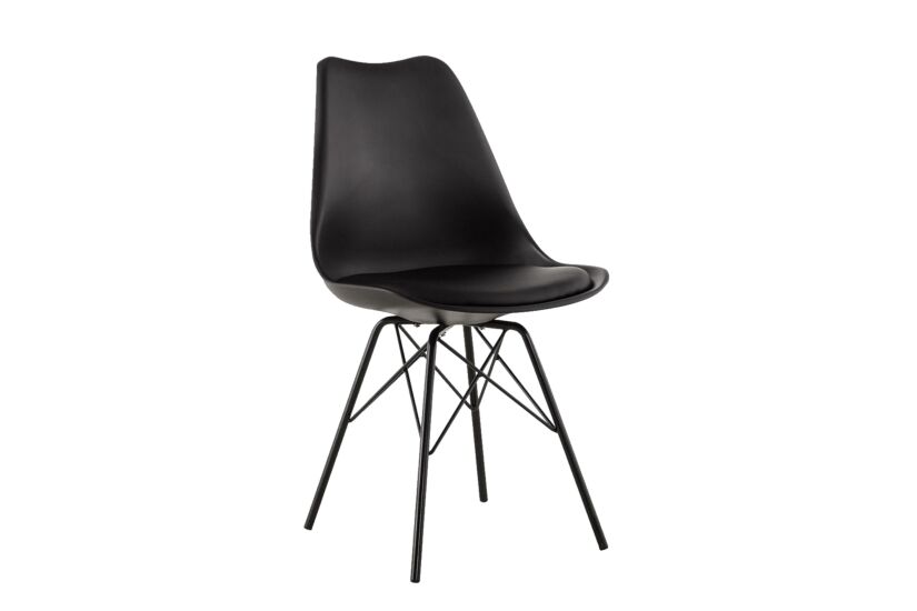 Kuipstoel Gigi 49x55x82cm - lederlook - zwart