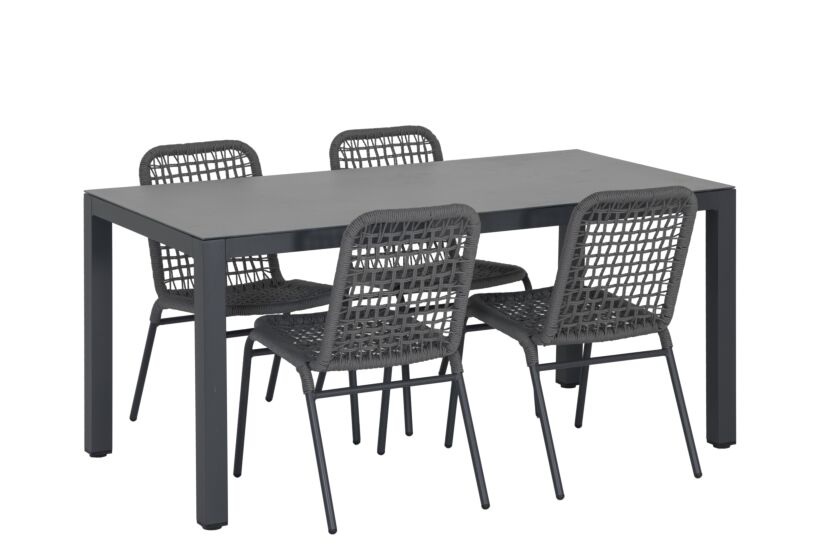 Tuinset Breeze 160x80cm met 4 tuinstoelen Hopi