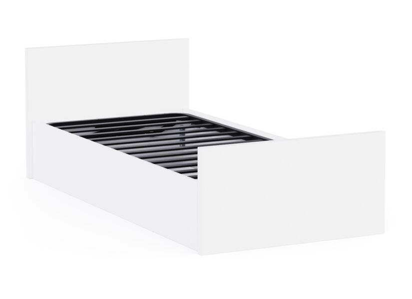 Bed Clyde 90x200cm - decor - wit met opbergruimte