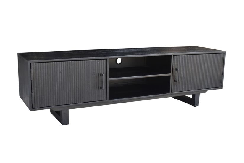 Tv-meubel Monti 180cm - mango massief - zwart
