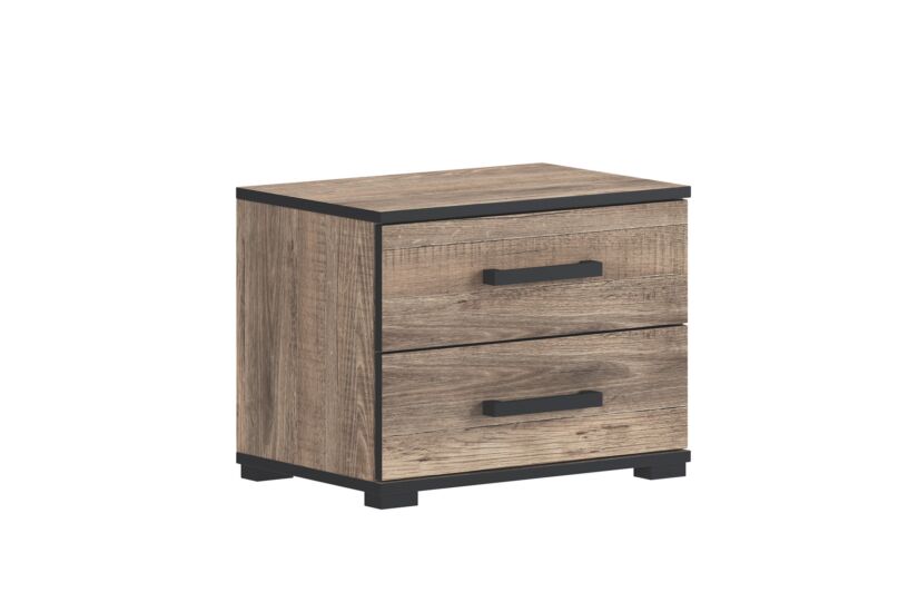 Nachtkastje Veronique 52x35x41cm - decor & glas - zwart