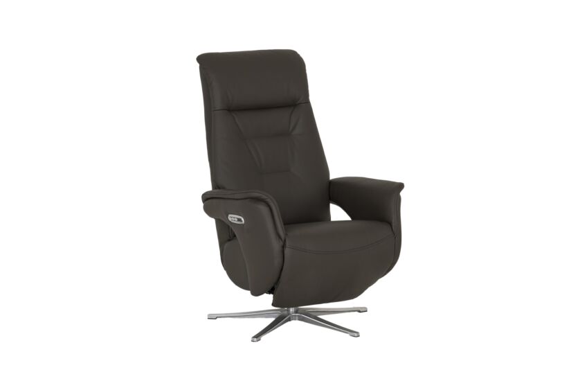 Relaxzetel Adamello elekrisch leder en lederlook bruin