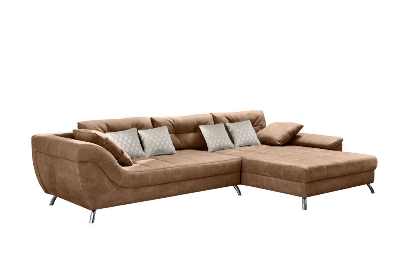 Hoeksalon San Francisco 355x218cm - stof - cognac
