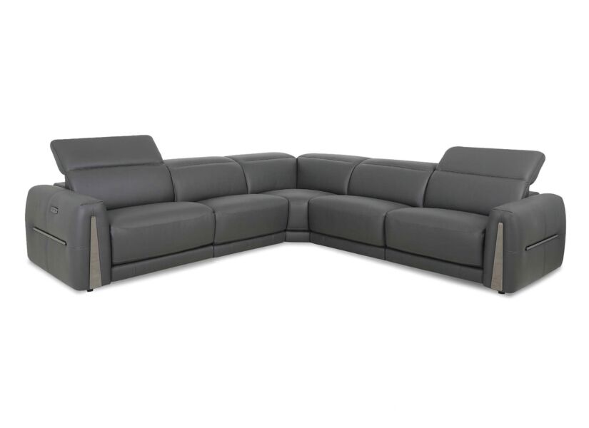 Hoeksalon Bush 290x290cm - leder - shalegrey