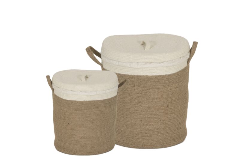 Opbergmand Vergara set van 2 - jute - naturel