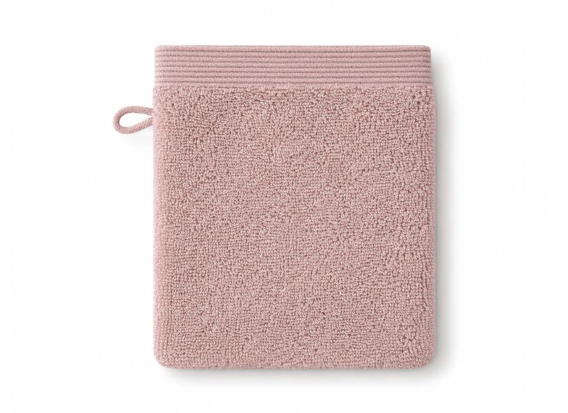 Washandje Flora 16x22cm - katoen - misty pink