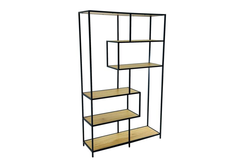Opbergrek Tower 114x30x185cm - melamine & metaal - wild oak