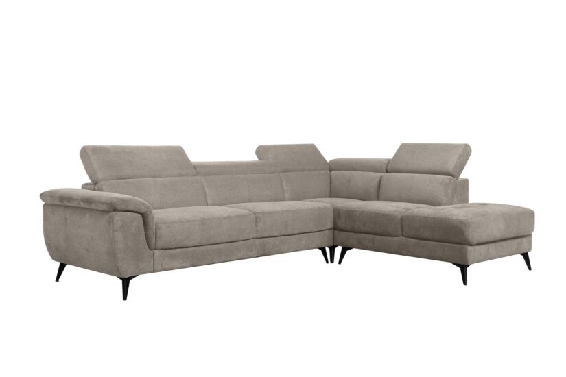 Hoeksalon Condor 283x89cm - stof - champagne