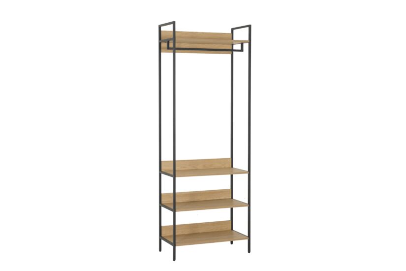 Opbergrek Aware 80x40x220cm - melamine & metaal - eik