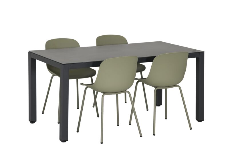 Eetkamer Breeze 160x80cm met 4 stoelen Atacama