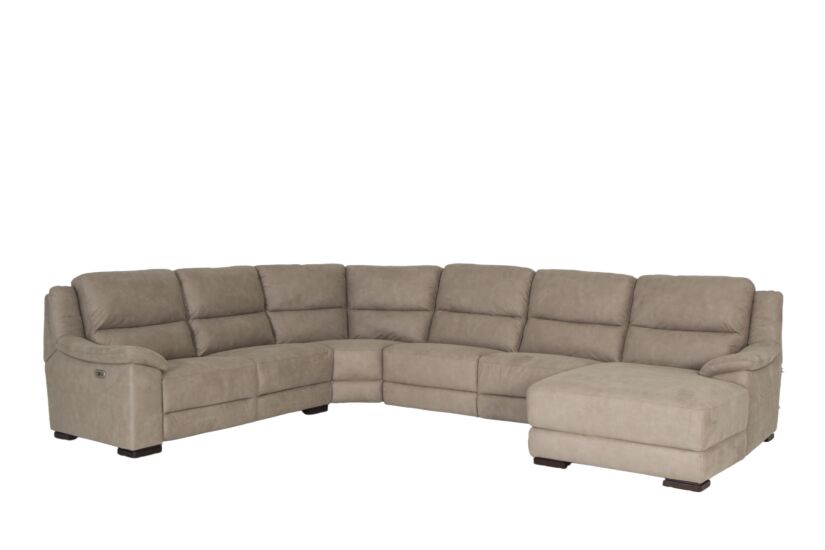 Hoeksalon Berry 372x292cm - stof - beige met relax