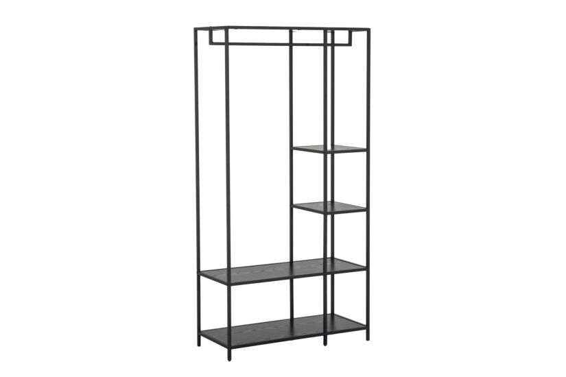 Kledingrek Gallo 90x40x178cm - melamine & metaal - zwart