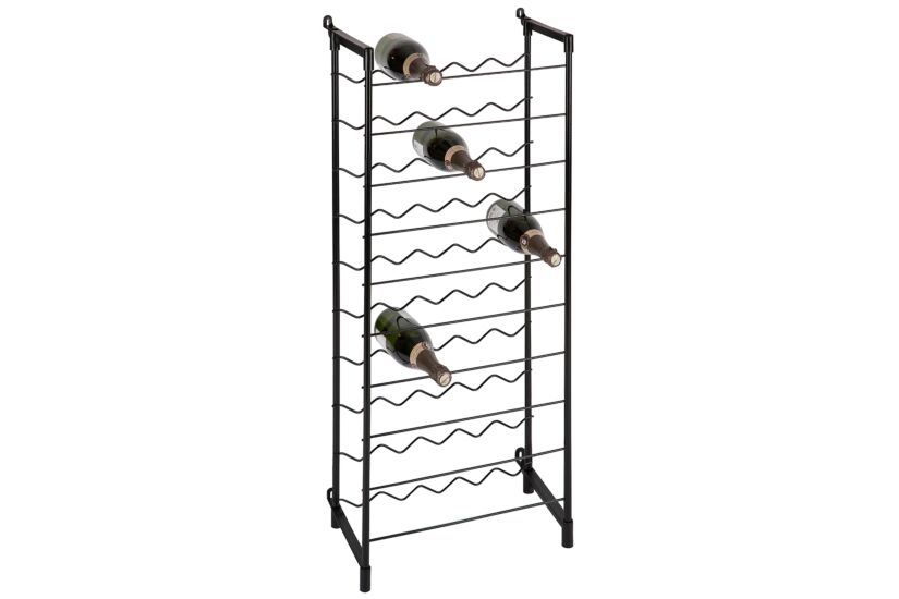 Porte-bouteilles 48x26x109cm - acier - noir