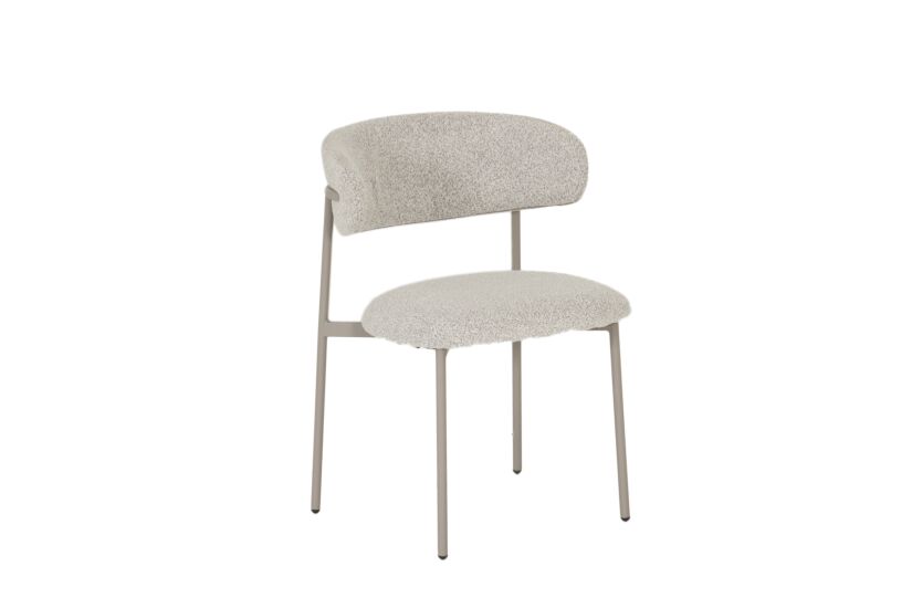 Stoel Luke 54,5x58x79cm - bouclé - taupe beige